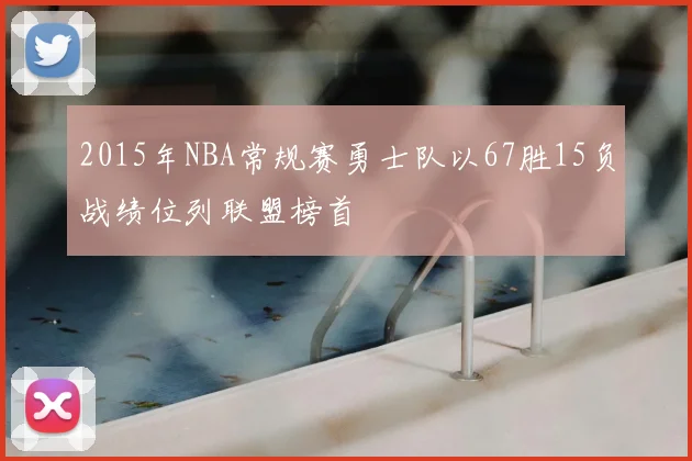 2015年NBA常规赛勇士队以67胜15负战绩位列联盟榜首